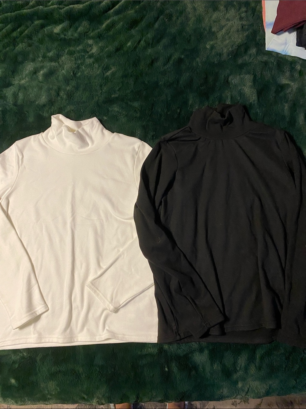 TWOFER: Amazon Thermal Women's Turtleneck Sweaters - White & Black